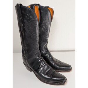 Lucchese Boots 1883 Women Black Buffalo Leather N4501 Size 6.5 B Western Cowboy